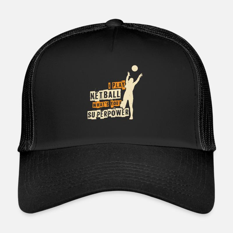 Netball superpower - Trucker Cap - black/black