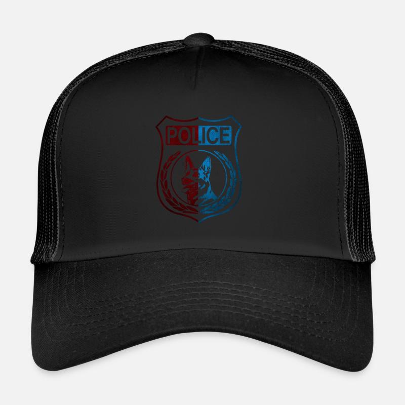 Police Polizei Abzeichen Wappen - Trucker Cap - Schwarz/Schwarz