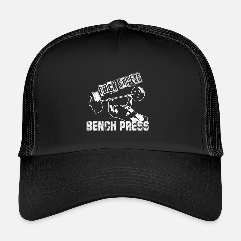 Stress bench press - Trucker Cap - Schwarz/Schwarz