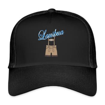 Lausbua with leather pants - Trucker Cap - black/black - Front