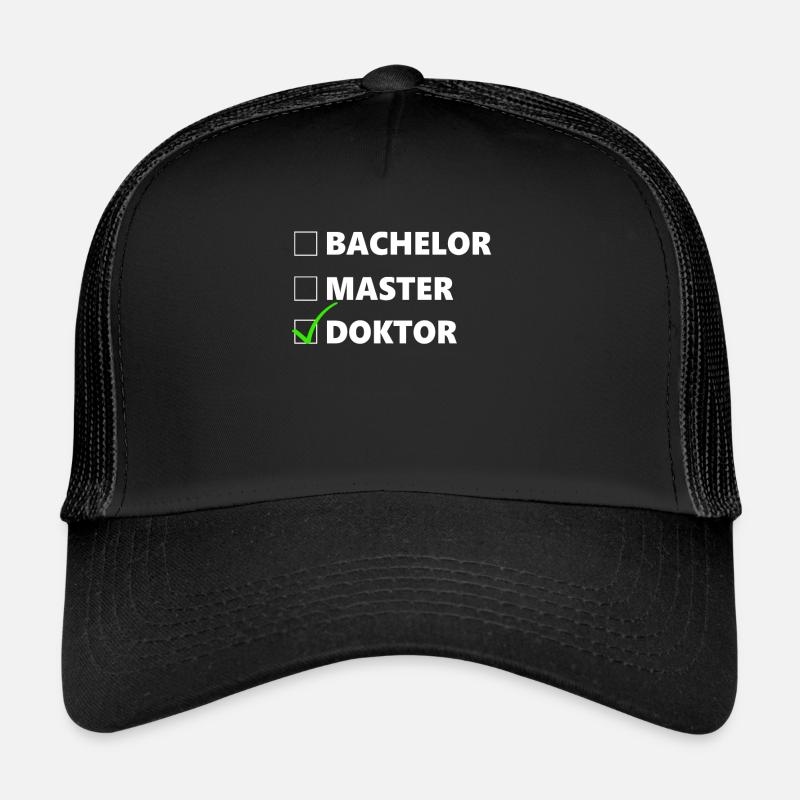 Doktortitel Abschluss Promotion Geschenk - Trucker Cap - Schwarz/Schwarz