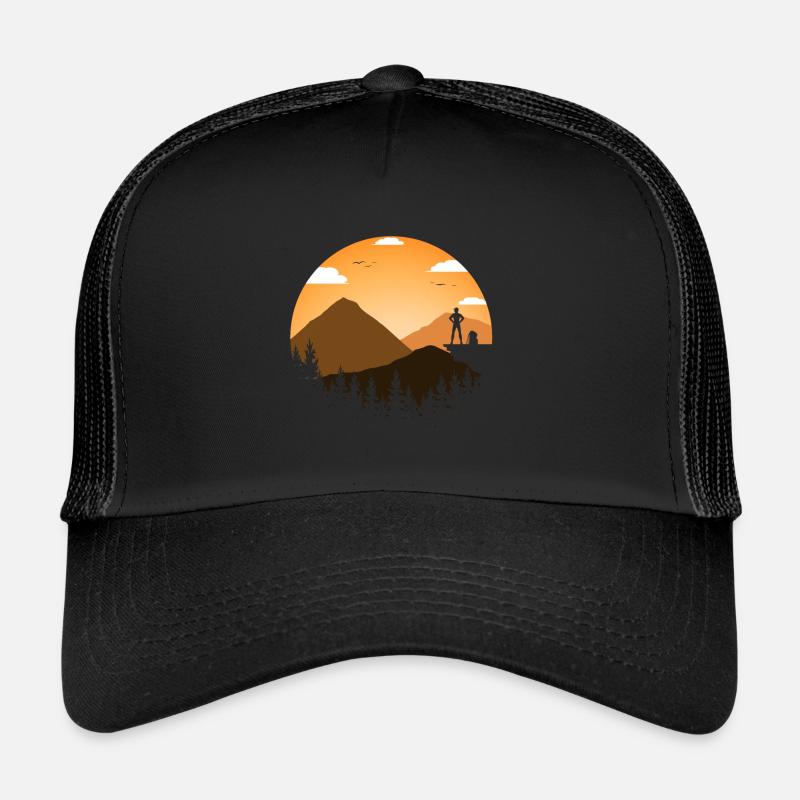 Sunrise mountains forest Trucker Cap