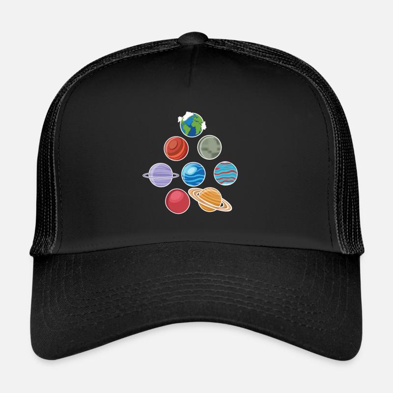 Eight Planets Solar System Space - Trucker Cap - black/black