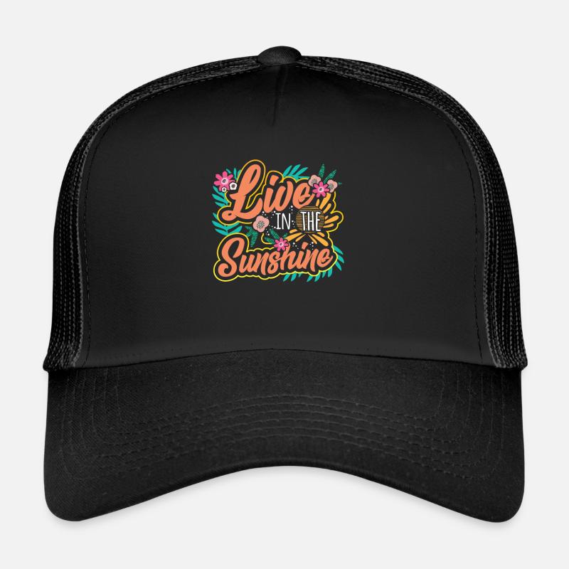 Live in the sunshine - Trucker Cap - Schwarz/Schwarz
