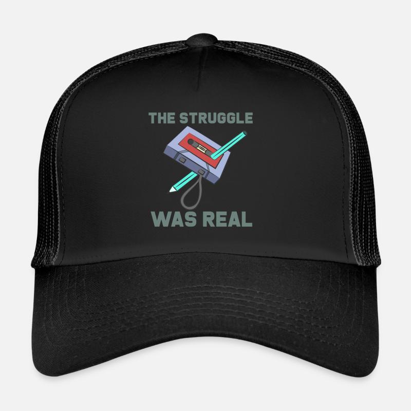 THE STRUGGLE WAS REAL - Trucker Cap - Schwarz/Schwarz