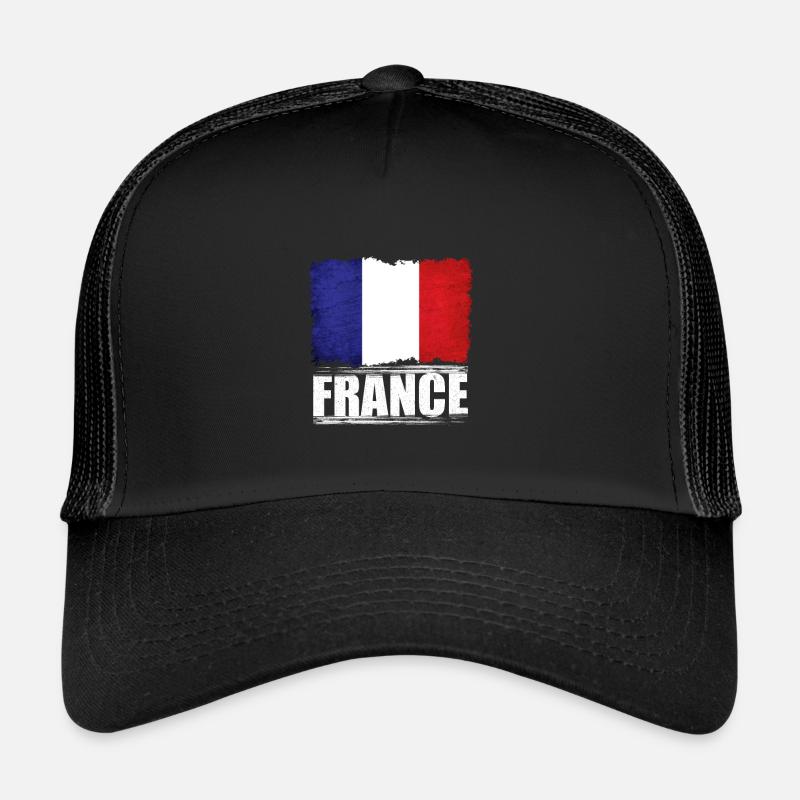 Frankreich - Trucker Cap - Schwarz/Schwarz