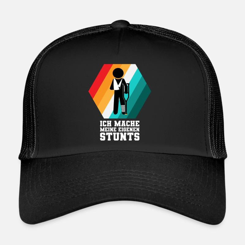 I MAKE MY OWN STUNTS - Trucker Cap - black/black