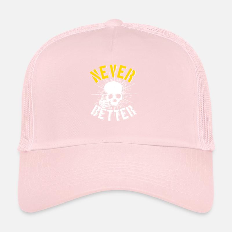 Never Better Daumen hoch Skelett Totenkopf Trucker Cap