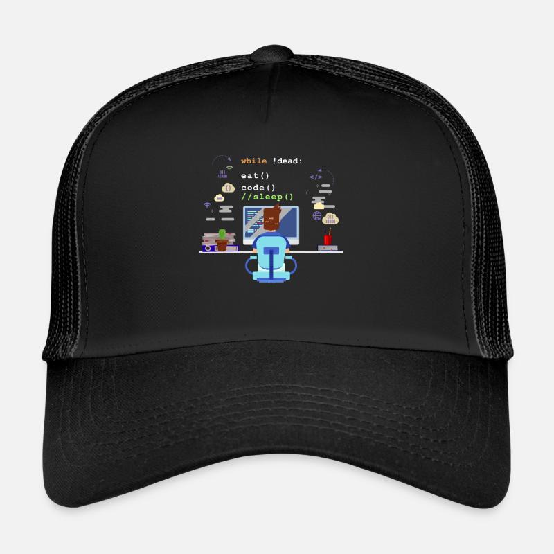 Eat Sleep Code Programmation informatique Casquette trucker 