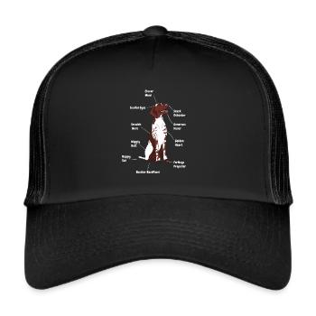 Deutsch Kurzhaar Hund Geschenk Frauchen - Trucker Cap - Schwarz/Schwarz - Vorne