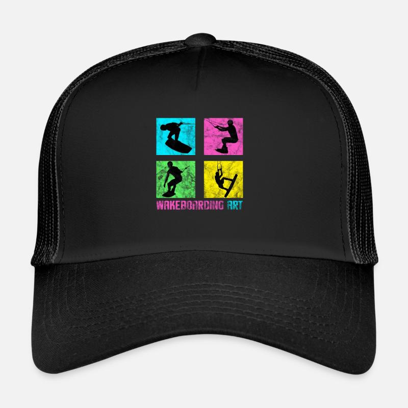 WAKEBOARDING ART - Trucker Cap - Schwarz/Schwarz