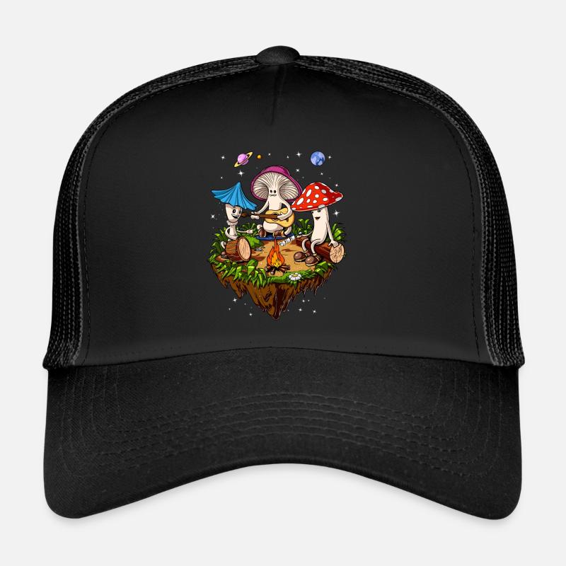 Hippie Magic Mushrooms Psilocybin Psychedelic Trip Trucker Cap