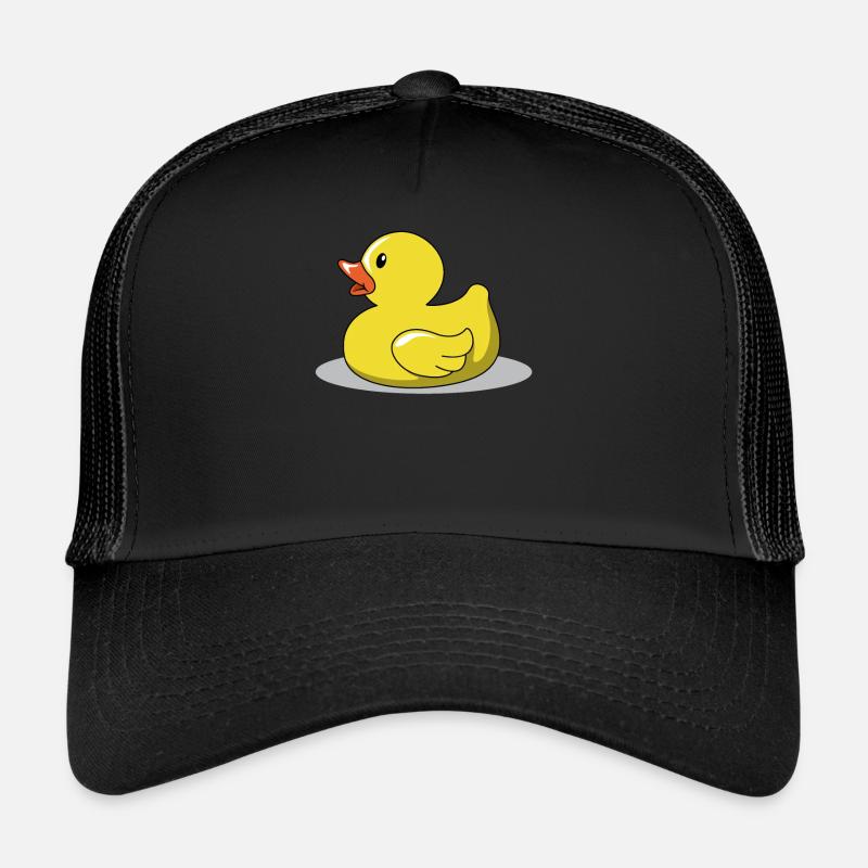 Gummiente Quietscheentchen Badeente Ente Lustige - Trucker Cap - Schwarz/Schwarz