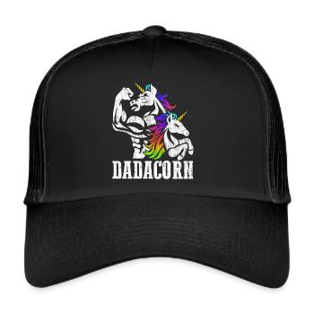 Dadacorn Unicorn Dad Daughter Fathers Day Birthday - Trucker Cap - black/black - Front