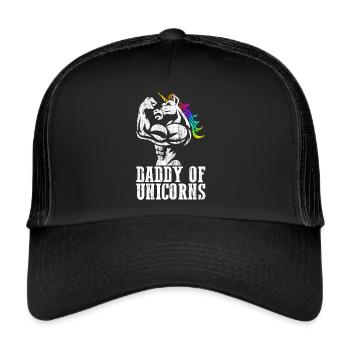 Daddy of Unicorns Dadacorn Dad with Daughters Gift - Trucker Cap - black/black - Front