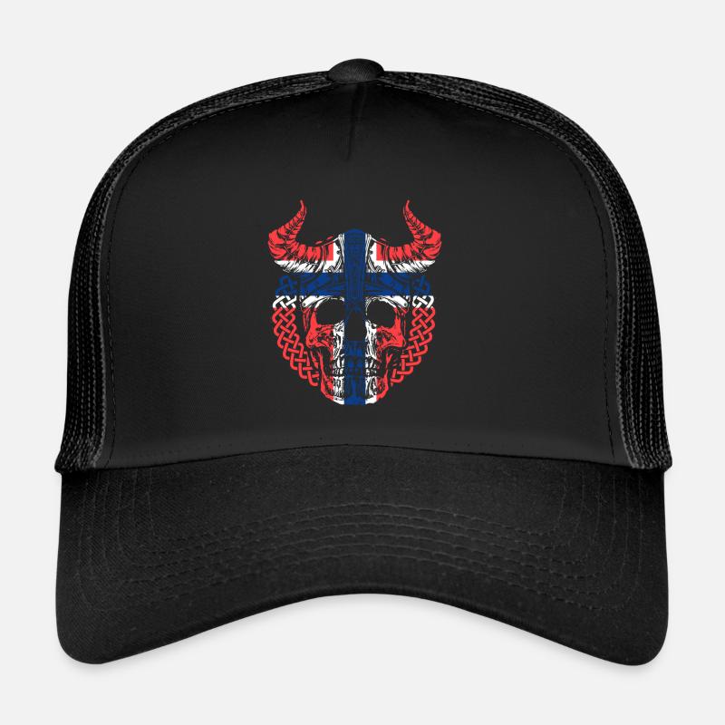 Norway Norwegian Viking Flag Skull Skull Trucker Cap