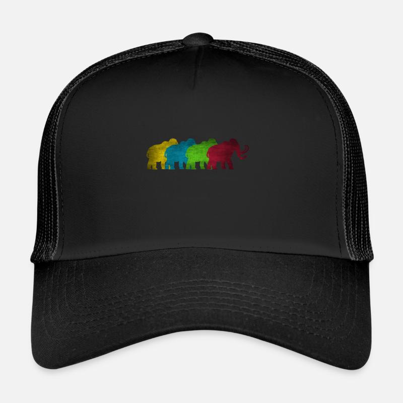 Eléphant mammouth coloré Casquette trucker 