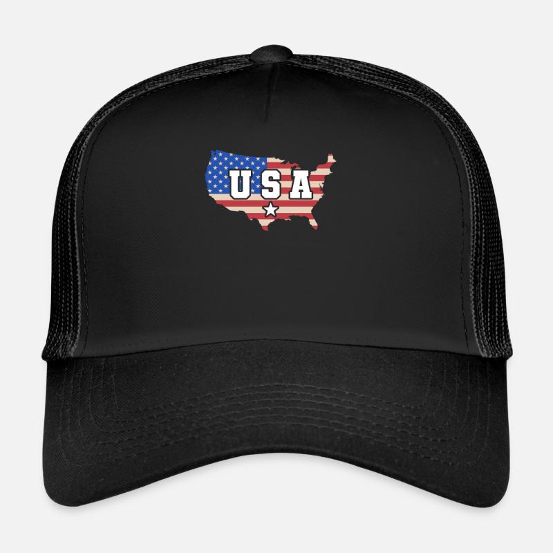 Amerika - Trucker Cap - Schwarz/Schwarz