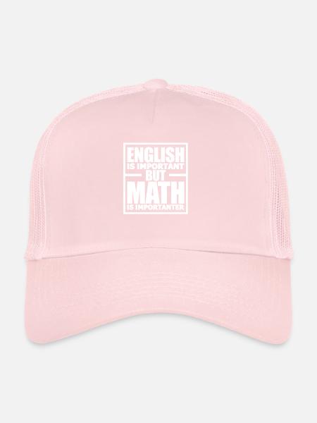 Math anglais - Casquette trucker  - rose pâle - Devant