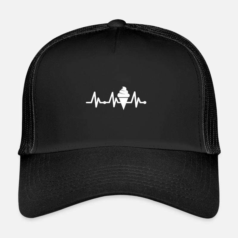 Eis Eissorten Schokoladen Eis Sommer lecker - Trucker Cap - Schwarz/Schwarz