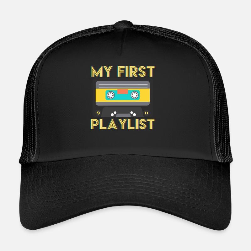 80er 90er Kassette - Trucker Cap - Schwarz/Schwarz