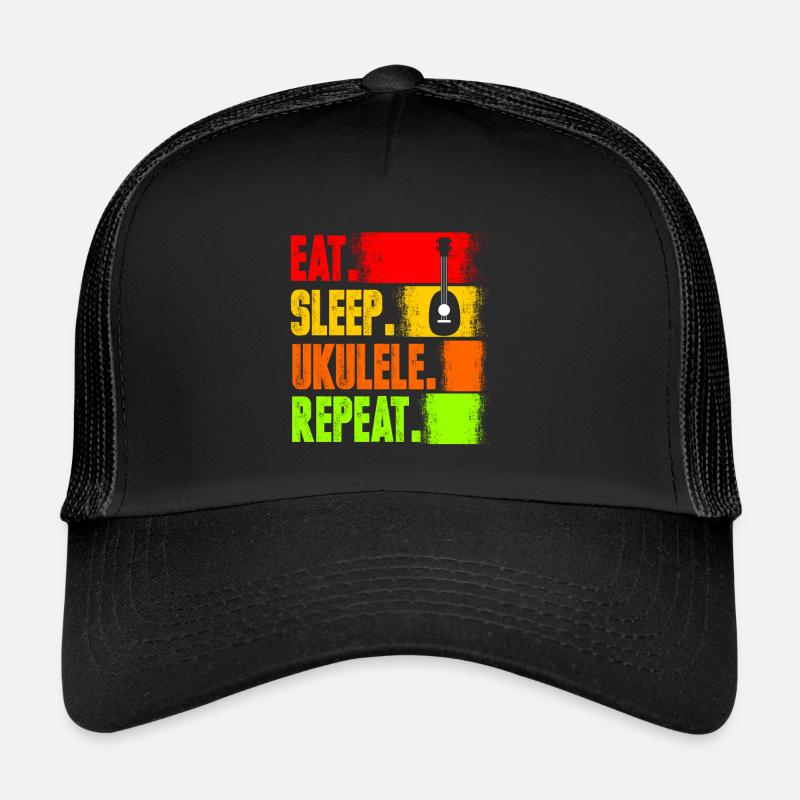 Ukulele - Trucker Cap - Schwarz/Schwarz