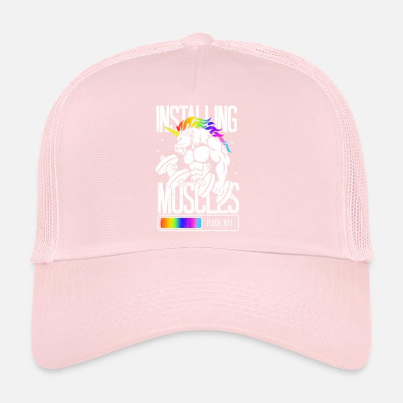 Unicorn Installing Muscles Trucker Cap