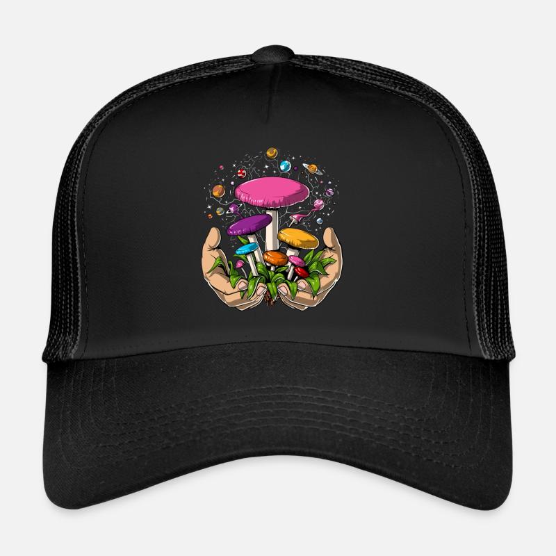 Psychedelic Magic Champignons Space Planets Trip Casquette trucker 