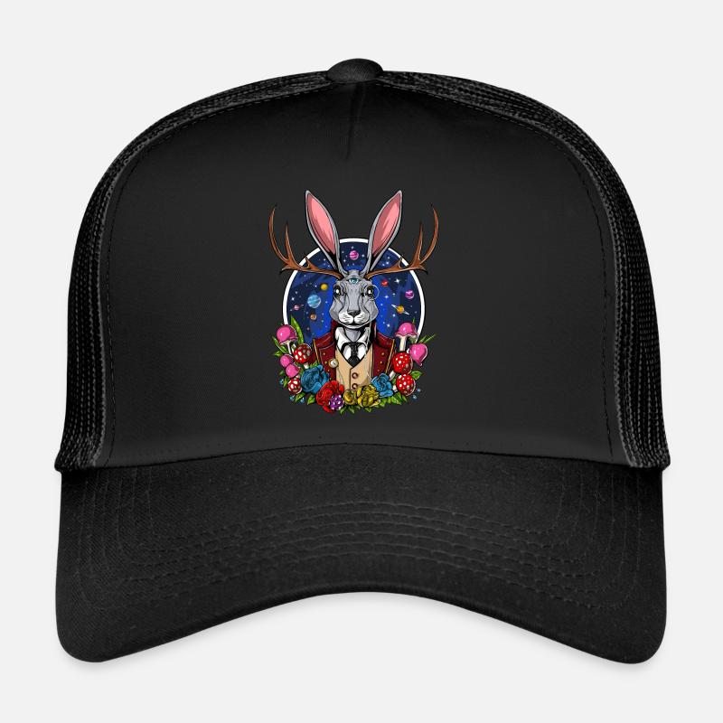 Champignon magique psychédélique Jackalope Trippy Rabbit Casquette trucker 