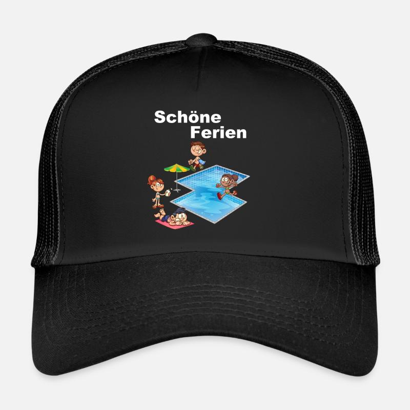 Schöne Ferien - Trucker Cap - Schwarz/Schwarz