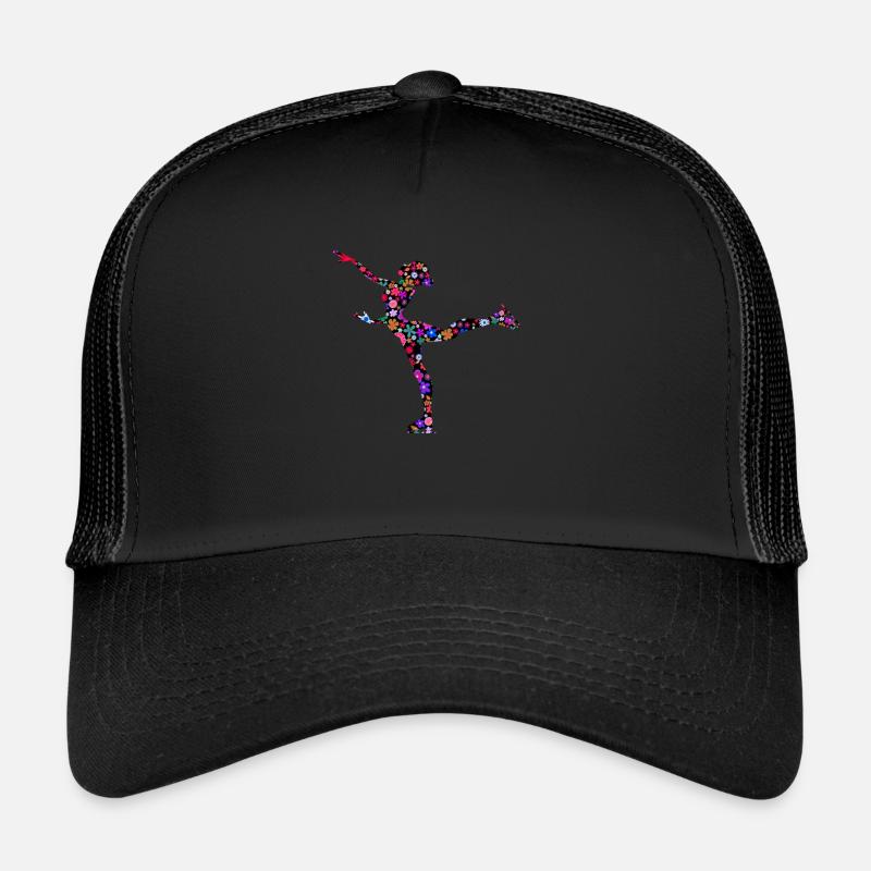 Eiskunstlauf Eislaufen Trainer Mädchen - Trucker Cap - Schwarz/Schwarz