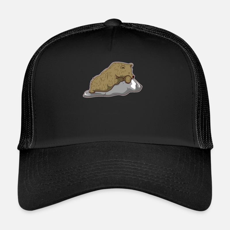 Braunbär Bär Tier Zoo Tierpark Jungle Geschenk - Trucker Cap - Schwarz/Schwarz