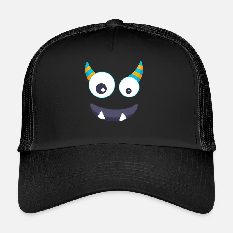 Monstre carnaval face carnaval bande dessinée - Casquette trucker  - noir/noir