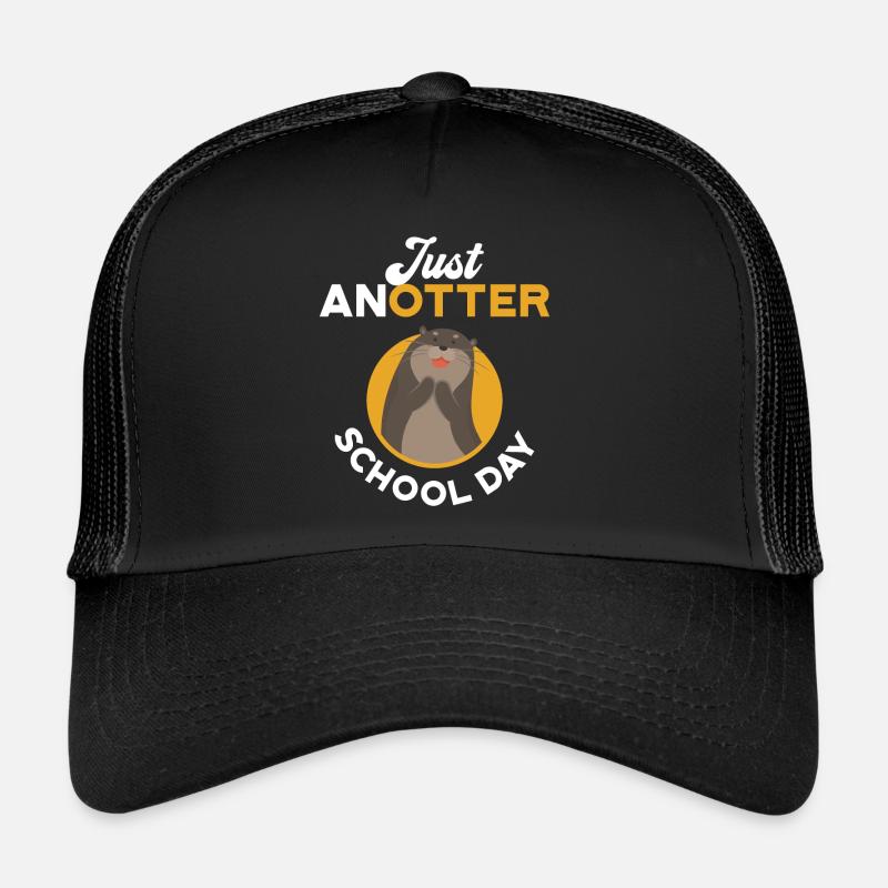 Nur Anotter School Day Grafik, Otter Tee, - Trucker Cap - Schwarz/Schwarz