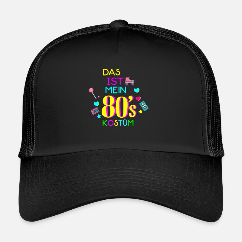 80er - Trucker Cap - Schwarz/Schwarz