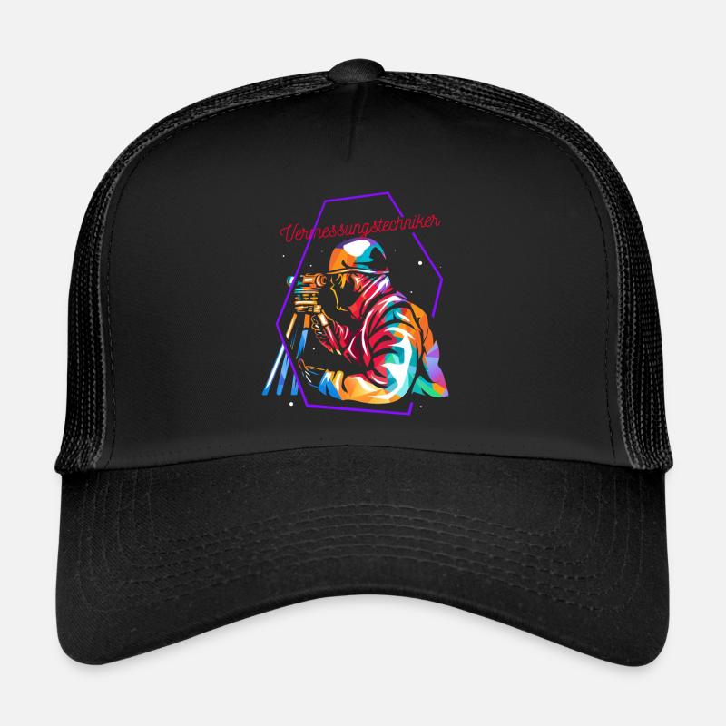 Vermessungstechniker - Trucker Cap - Schwarz/Schwarz