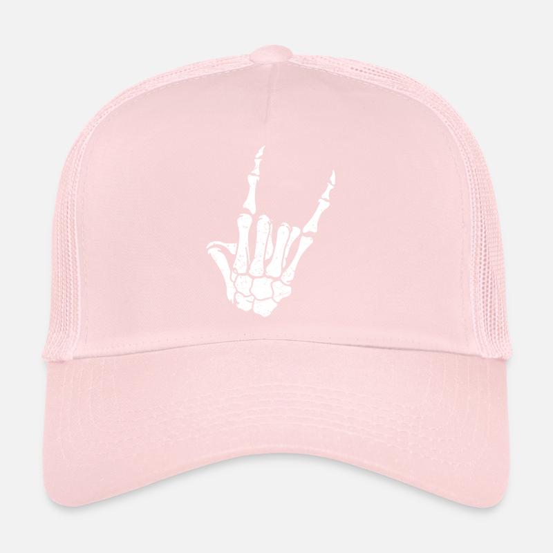Rock On Horns Skeleton design, Rock On, Heavy Trucker Cap