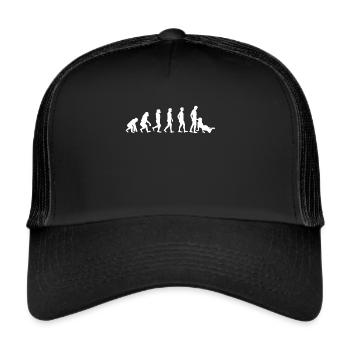Evolution Blow Job T-Shirt Funny Gift Sex - Trucker Cap - black/black - Front