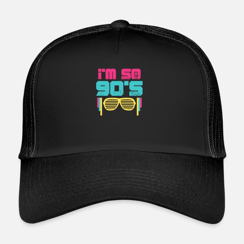 90er Jahre - Trucker Cap - Schwarz/Schwarz