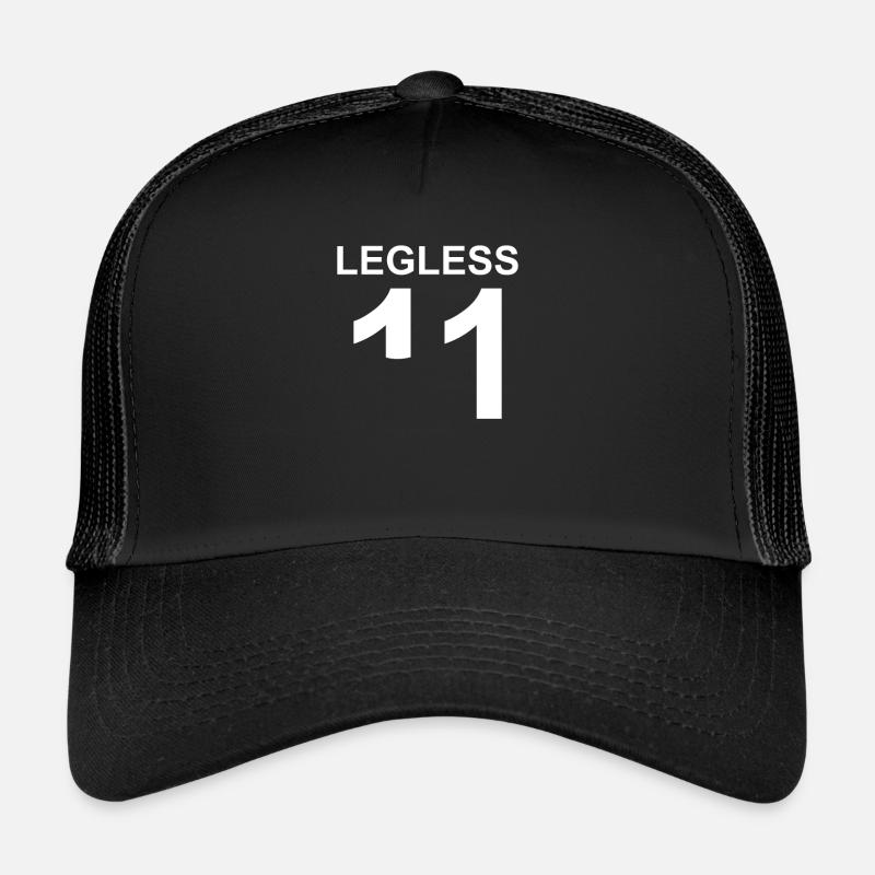 Amputation sans jambe, jambe gauche amputée - Casquette trucker  - noir/noir