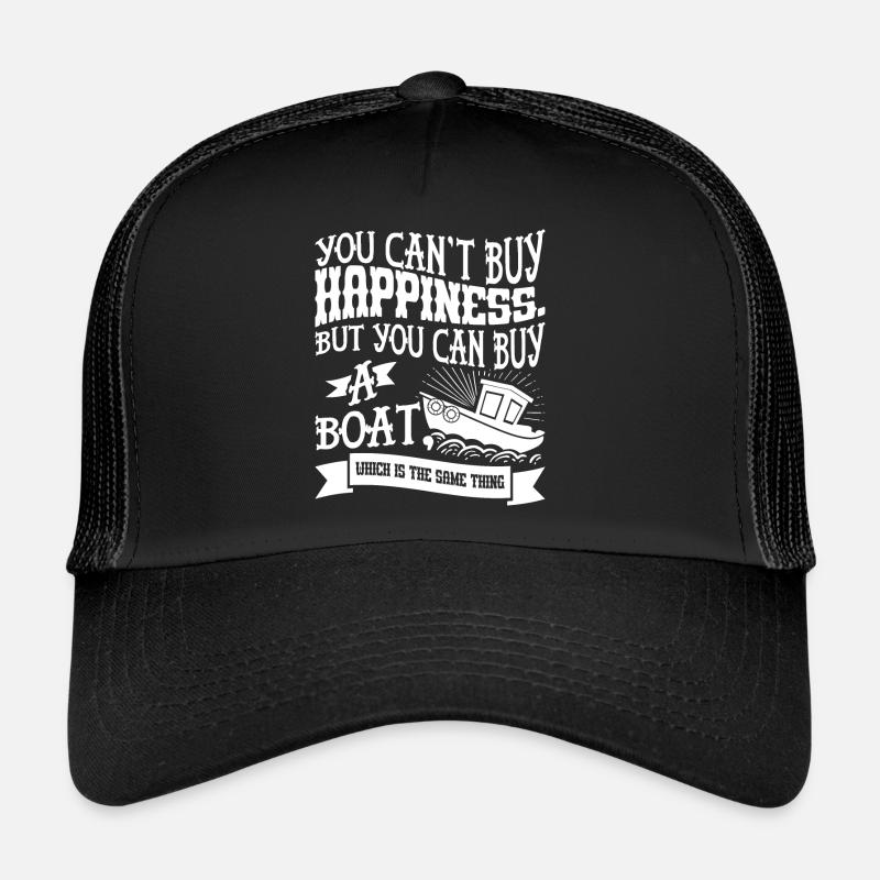 Man kann kein Glück kaufen, aber man kann ein Boot kaufen - Trucker Cap - Schwarz/Schwarz
