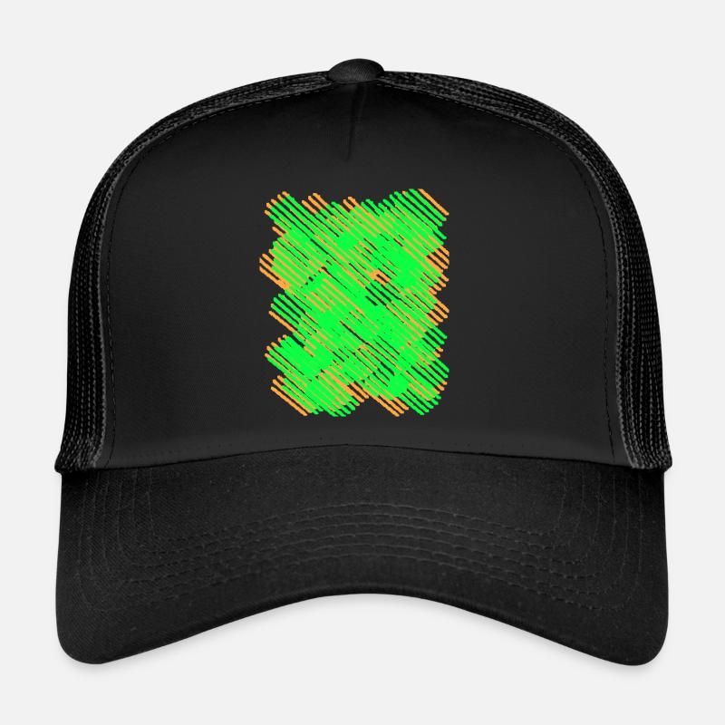 Rayures vert néon orange Casquette trucker 