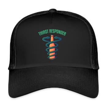 Durst Rettungsdienst, alkohol trinken getränk - Trucker Cap - Schwarz/Schwarz - Vorne