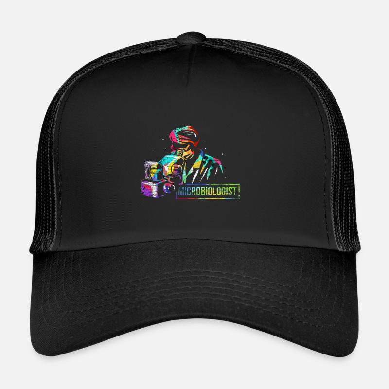 Cadeau microbiologiste - Casquette trucker  - noir/noir