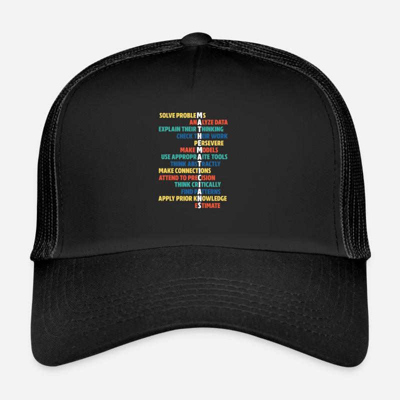 Math math prof enseignant algèbre école pi cadeau - Casquette trucker  - noir/noir