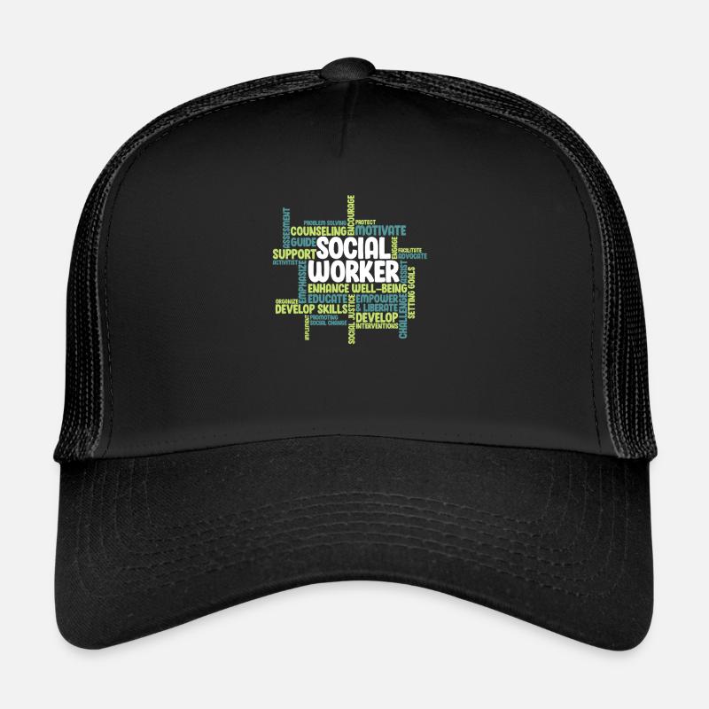 Sozialarbeiter - Trucker Cap - Schwarz/Schwarz