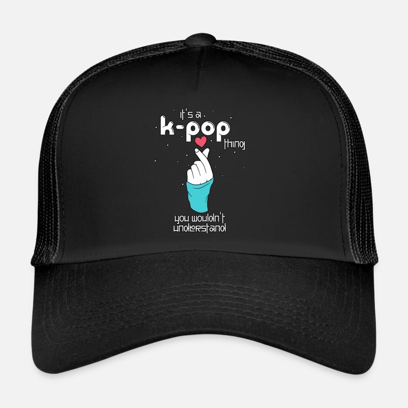 Corée Style Doigt Coeur Main Symbole Pop Musique Lov Casquette trucker 