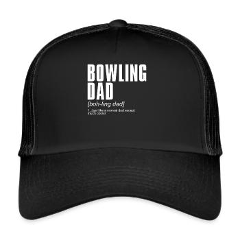 Bowling shirt gift bowling bowler club bowler - Trucker Cap - black/black - Front