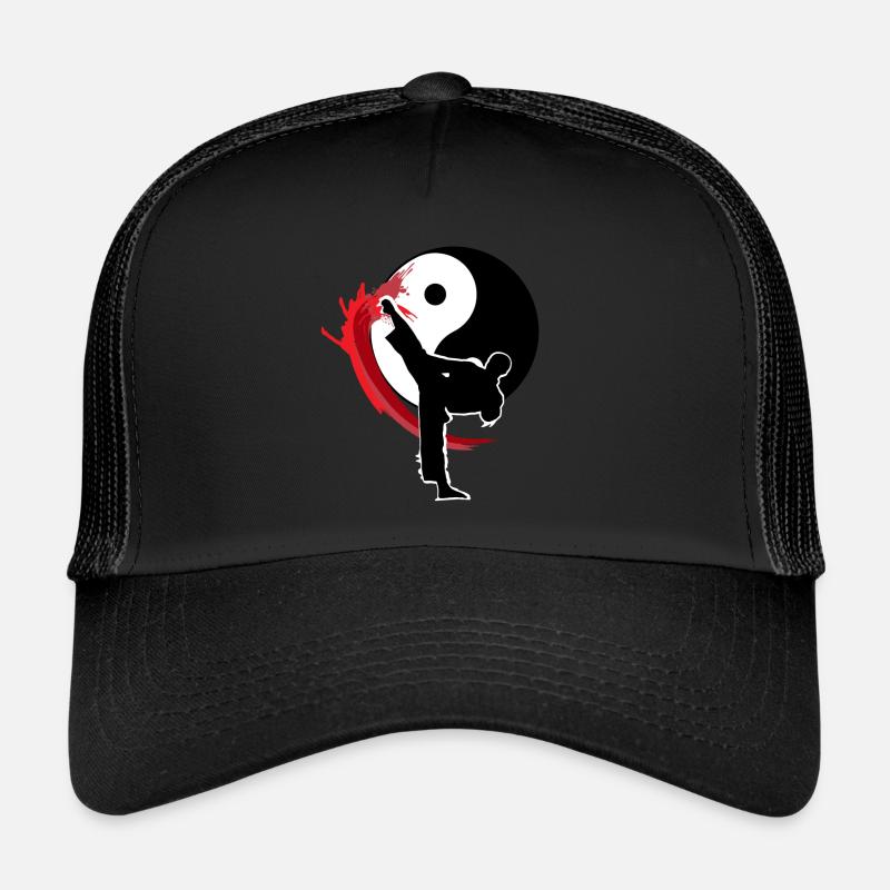 Yin Yang Karate Tae Kwon Do Kick Kick - Trucker Cap - Schwarz/Schwarz