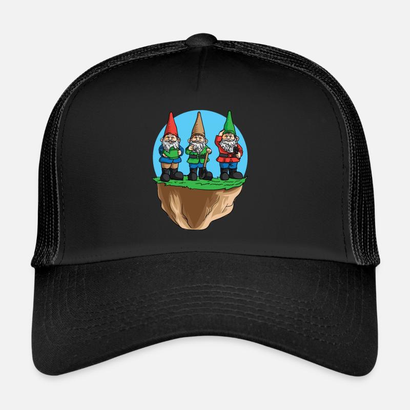 Gartenzwerge Zwerg Garten Gärtner Gartenarbeit - Trucker Cap - Schwarz/Schwarz